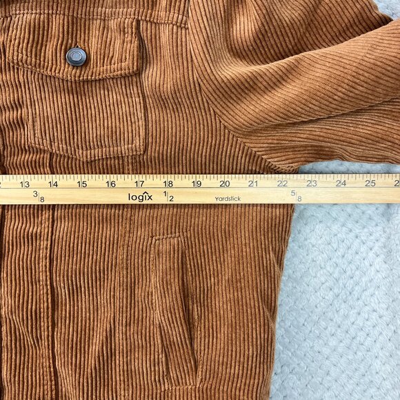 Andrea Womens Corduroy Brown Sherpa Lined Truckers Jacket Sz XL Retro Cowgirl - Picture 9 of 16